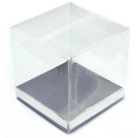 11cm Clear Cube Box Silver Base