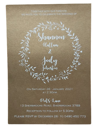 White Ink Invitation