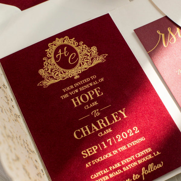 Luxury Ivory Pocket Velvet Invitation