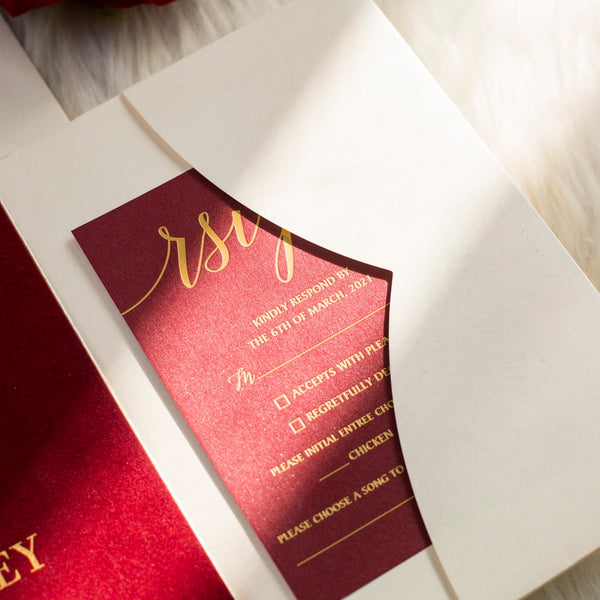 Luxury Ivory Pocket Velvet Invitation