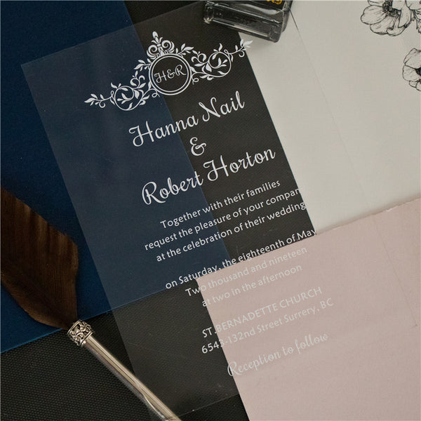 Royal Monogram Acrylic Invitation