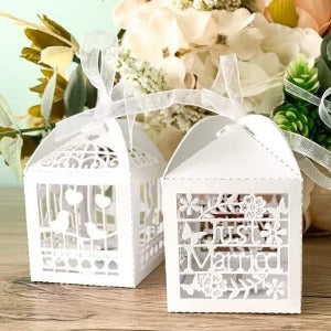 Birdcage Laser Cut Box - ivory