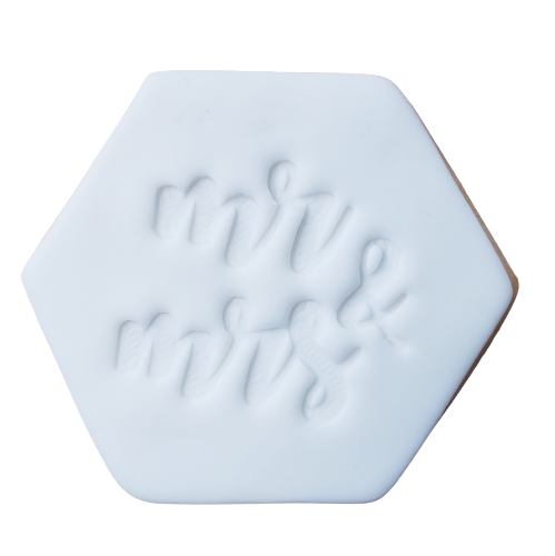 Mr & Mrs - 6cm Hexagon Sugar Cookie