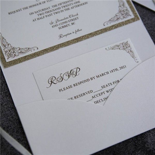Graceful Tri-fold Pocket Invitation (Ready 2 GO Set)