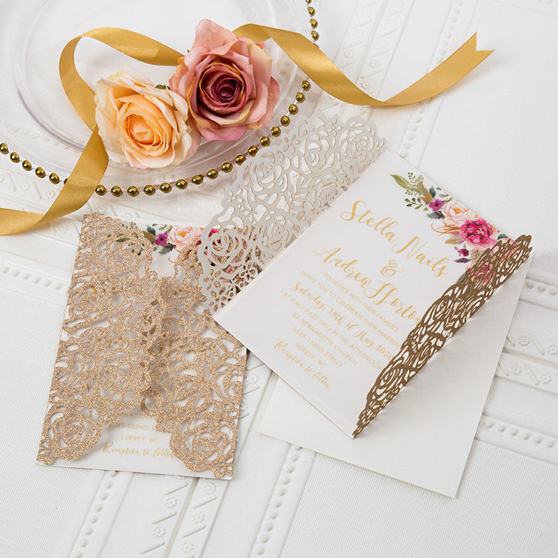 Glitter wedding invitations 60 photos - Vianawedding.com