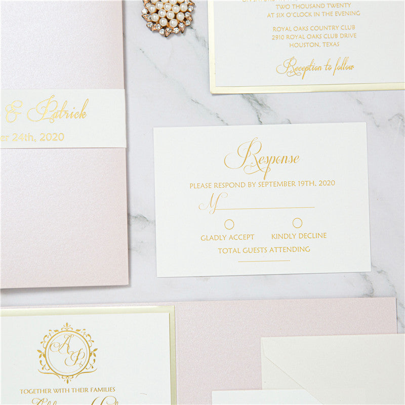 Affordable Romantic Pocket Foil Invitation (Ready 2 GO Set)