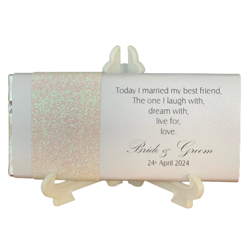 White Glitter - Evelyn Chocolate Bar