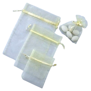 Large Organza Bags - Ivory - 13 x 18cm