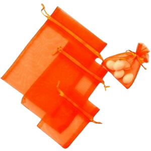 Medium Organza Bags - Orange - 10 x 15cm
