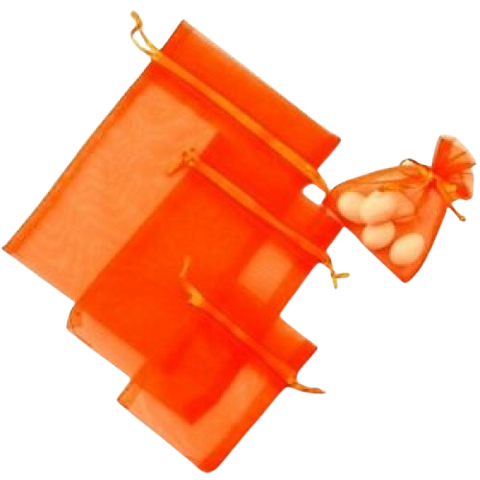 Medium Organza Bags - Orange - 10 x 15cm