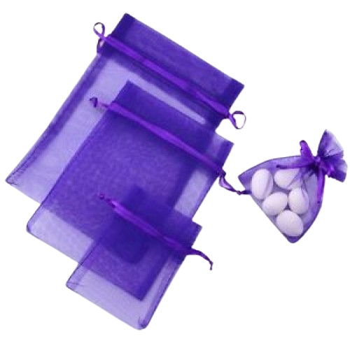 Small Organza Bags - Purple - 7 x 9cm