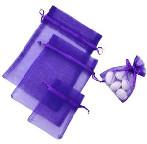 Small Organza Bags - Purple - 7 x 9cm