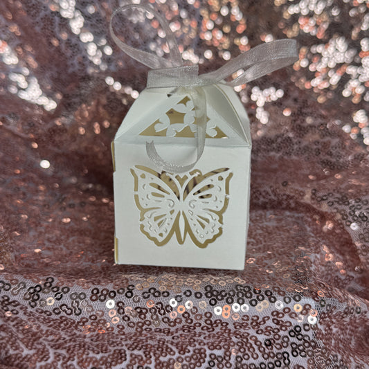 Butterfly Laser Cut Box - ivory