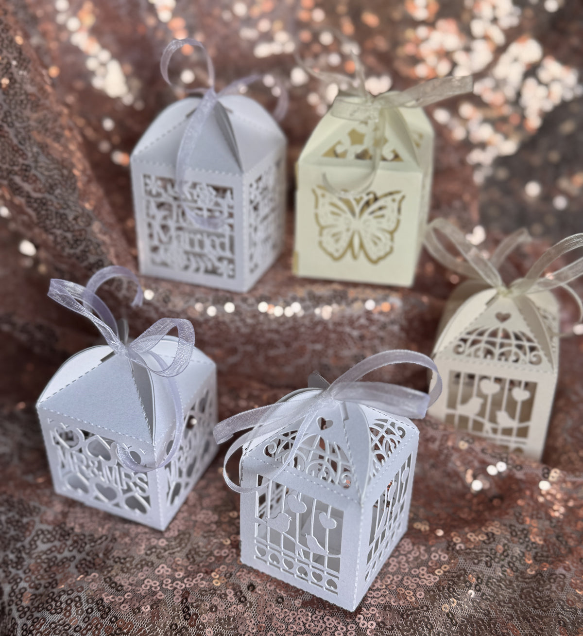 Butterfly Laser Cut Box - ivory