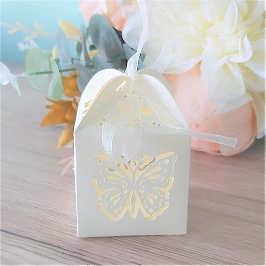 Butterfly Laser Cut Box - ivory