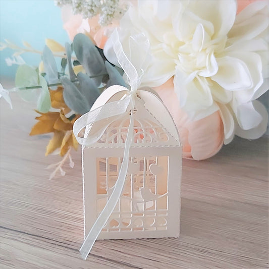 Birdcage Laser Cut Box - ivory