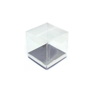 4.5cm Clear Cube Box Silver Base