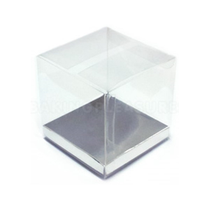 7.5cm Clear Cube Box Silver Base