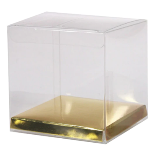 9cm Clear Cube Box Gold Base