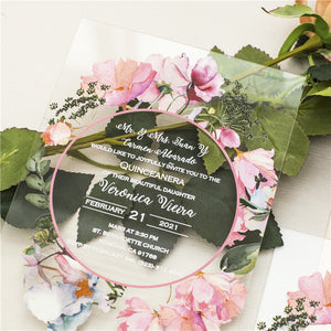 Fall Blush Florals Acrylic Invitation