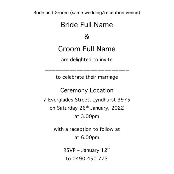 Invitation template details