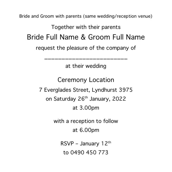 Invitation template details