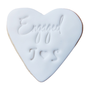 Engaged - 6cm Heart Sugar Cookie