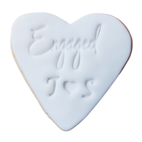 Engaged - 6cm Heart Sugar Cookie