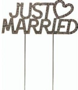 Just Married Diamante Cake Topper
