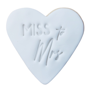 Miss to Mrs 2 - 6cm Heart Sugar Cookie