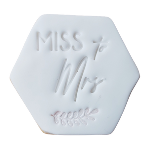 Miss to Mrs - 6cm Hexagon Sugar Cookie
