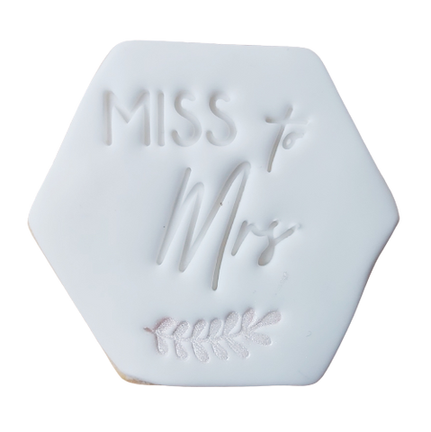 Miss to Mrs - 6cm Hexagon Sugar Cookie