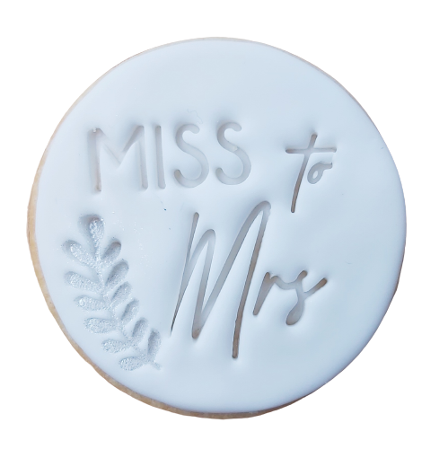 Miss to Mrs - 6cm Round Sugar Cookie