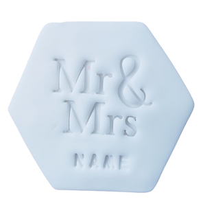 Mr & Mrs Surname - 6cm Hexagon Sugar Cookie