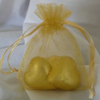 Chocolate Hearts Organza Bag