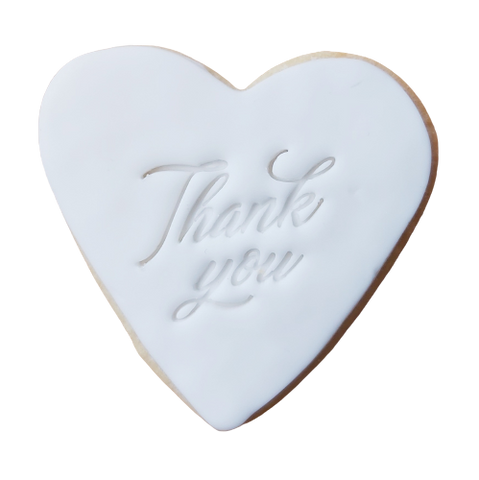Thank You - 6cm Heart Sugar Cookie
