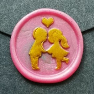 Boy kiss Girl - Self-Adhesive Wax Seals