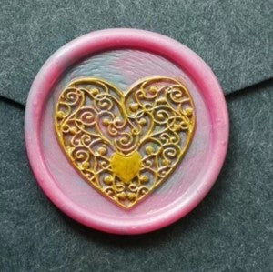 Floral Heart - Self-Adhesive Wax Seals