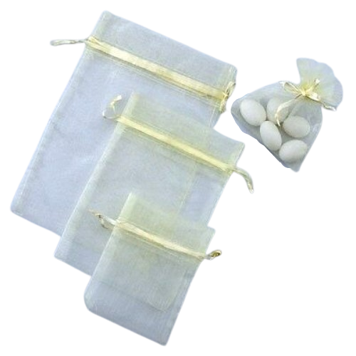 Medium Organza Bags - Ivory - 10 x 15cm