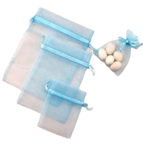 Medium Organza Bags - Light Blue - 10 x 15cm