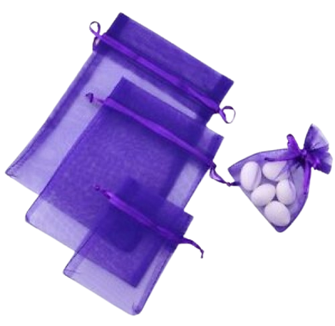 Medium Organza Bags - Purple - 10 x 15cm