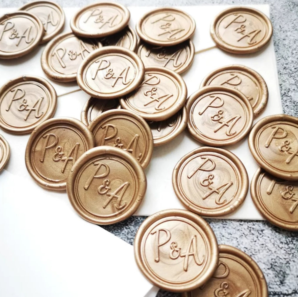 Script Initials - Self-Adhesive Custom Wax Seals – The Wedding Emporium