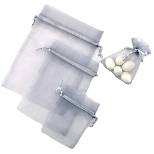 Small Organza Bags - Silver - 7 x 9cm