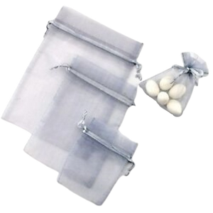 Medium Organza Bags - Silver - 10 x 15cm